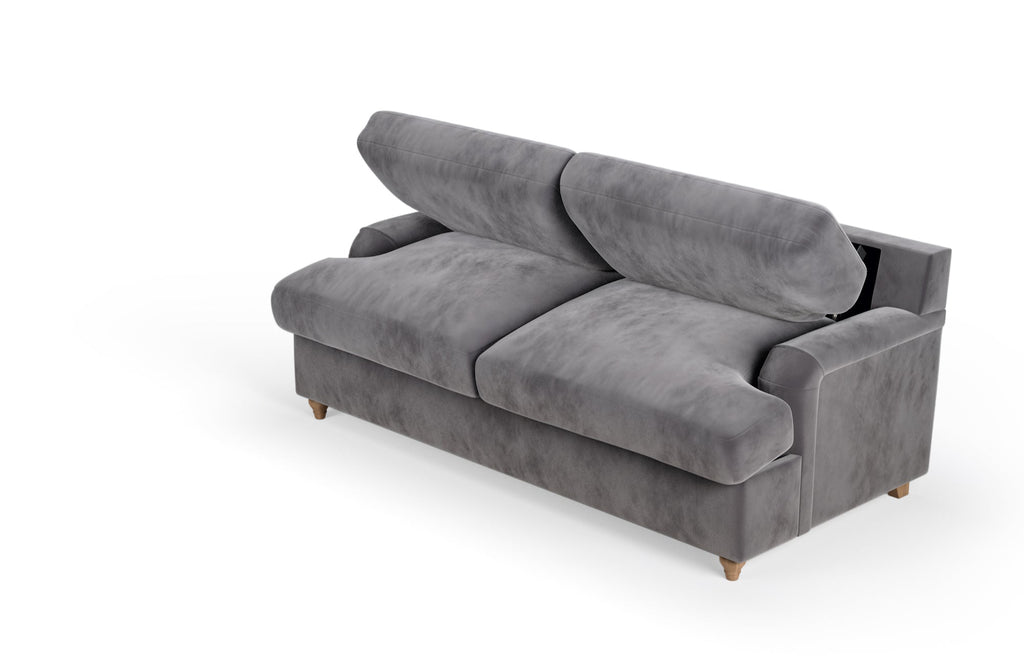 Elegant Retro 3-Seater Sofa with Wooden Legs